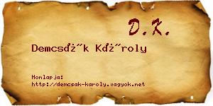 Demcsák Károly névjegykártya