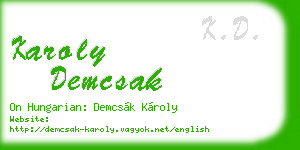 karoly demcsak business card
